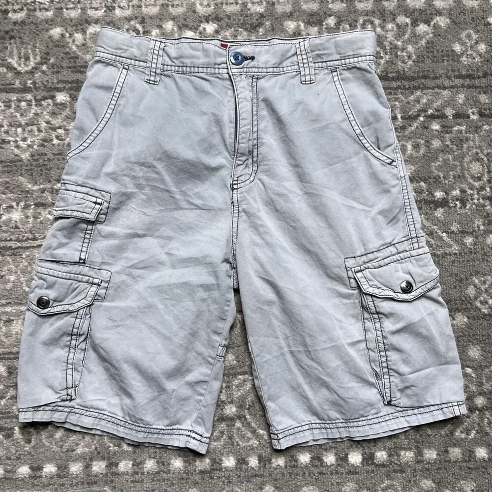 Vintage Arizona Y2K Cargo Shorts Gray Boys Size 16 Grunge